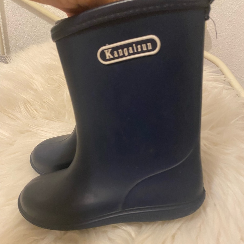 Toddler rain boots dark navy blue color